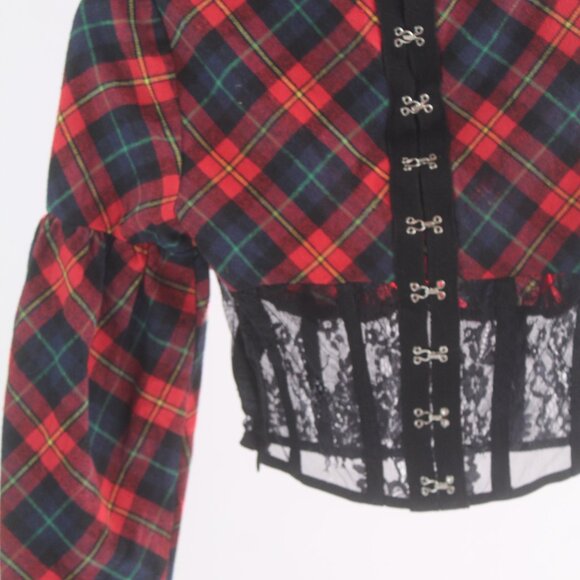 Asos Cropped Plaid Corset Top Size 6 - New - Picture 7 of 9